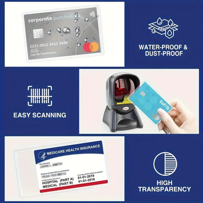 12PCS PVC Waterproof Transparent Card Holder Plastic Card id Holders Case To Protect Credit Cards Card Protector Cardholder B