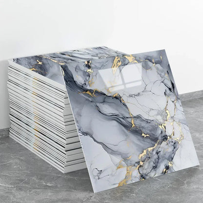 10-50PCS Imitation Marble 3D Ceramic Tile Wall Renovation Decoration Sticker Waterproof Self-adhesive Homeelf-adhesive Wallpa