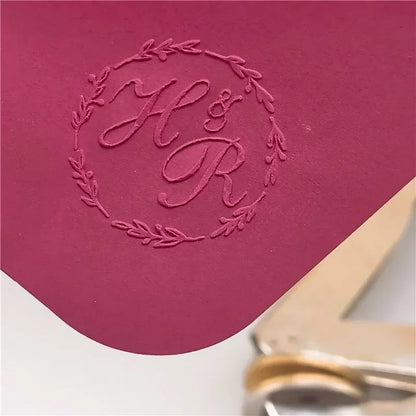 Customize Embossing Stamp Wedding Monogram Embosser Stamp,Personalized 2 initials Embosser Stamp,Wedding gift,hand held embos