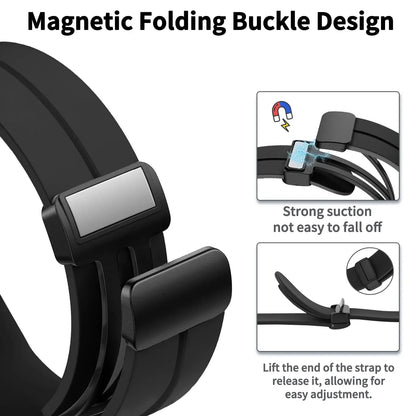 20mm 22mm Strap For Samsung Galaxy watch 6/4/5 pro/classic/gear s3/active 2 Sport Silicone Magnetic Buckle Huawei GT 2 2e 3 b