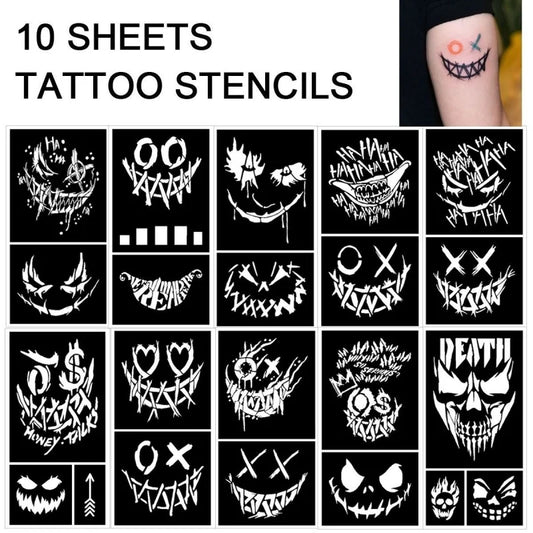 Clown Tattoo Template DIY Body Painting Template, Party, Family Tattoos and Role Playing, Festival Costume and Party Decorati