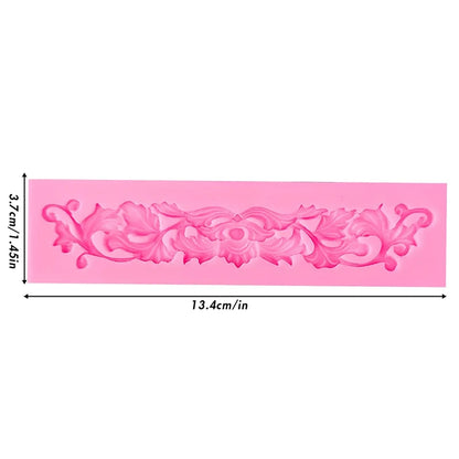 Baroque Style Curlicues Scroll Lace Fondant Silicone Mold Cake Border Decoration Cupcake Top Decoration Mold - 8