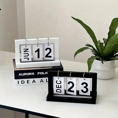 Ins Minimalist Style Living Room Office Decoration Wooden Calendar Ornament Modern Desk Accessories Simple Home Decor Crafts 