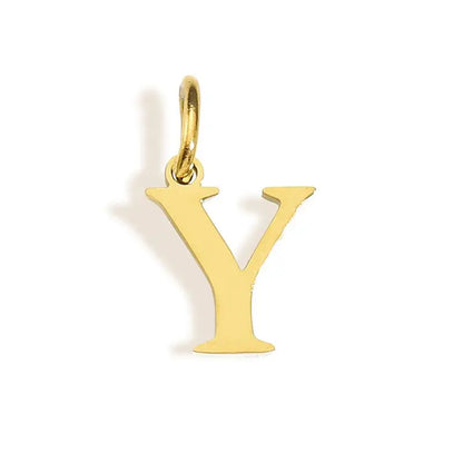 26 Letter Alphabet Initial 10mm Charm Pendant Jewelry Gold Stainless Steel Simple PVD Plated DIY Necklace Bracelet Jewelry - 
