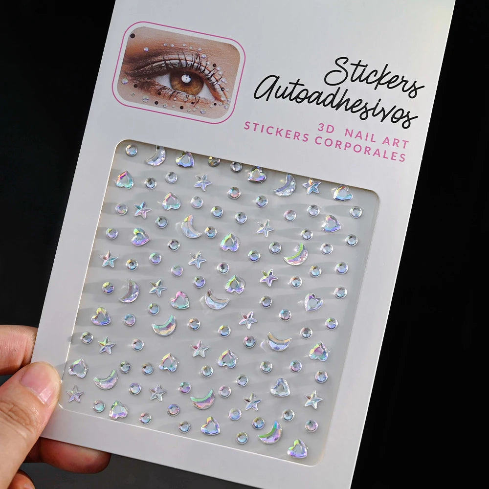 Stickers On The Face Rhinestone DIY Eyes Face Self Adhesive Temporary Tattoo For Makeup Party Festival Face Jewels Diamonds G
