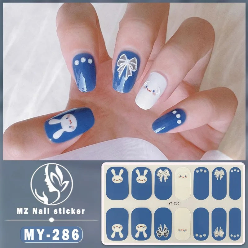 Nail Sticker Full Cover Waterproof Nail Art Manicure Decoration Sweet DIY Nail Decail Rhinestones Self Adhesive Manicure INS 