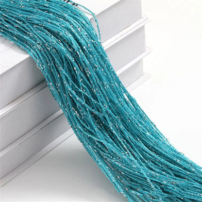 2M*1M String Curtain Panels Door Fly Screen Hanging Beaded Curtains Room Divider Net - lake blue