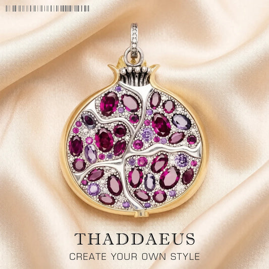 Pendant Large Pomegranate Spring Fashion 925 Sterling Silver Jewelry Romantic Gift For Women