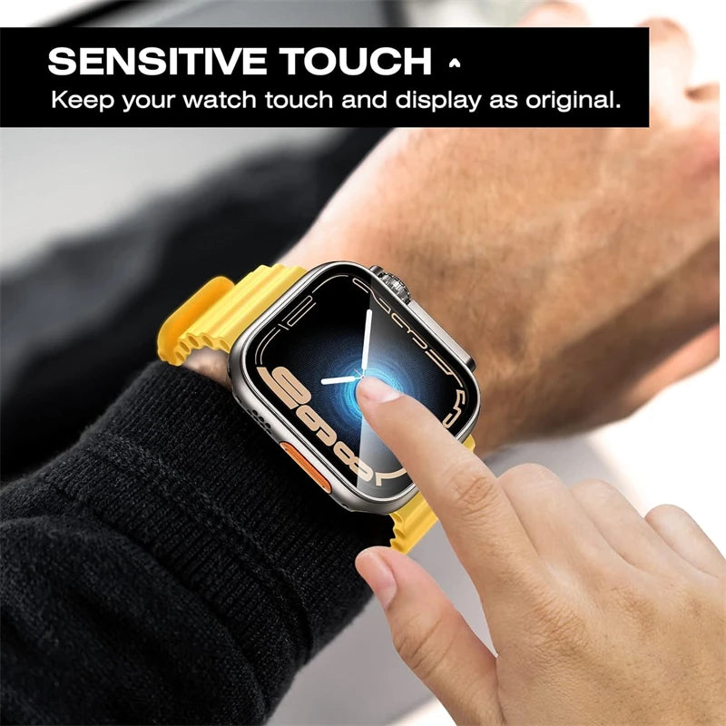 Glass+Case for Apple Watch 46mm 44mm 45mm 41mm 40mm 38mm 42mm Screen Protector Change Ultra Bumper iWatch Series 10 9 8 7 SE 