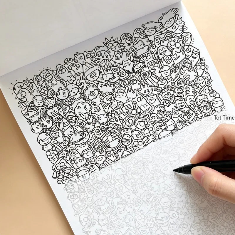 A Beautifully Designed Graffiti Pattern for Copying and Coloring Decompression Drawing Book,24 Different Interesting Patterns