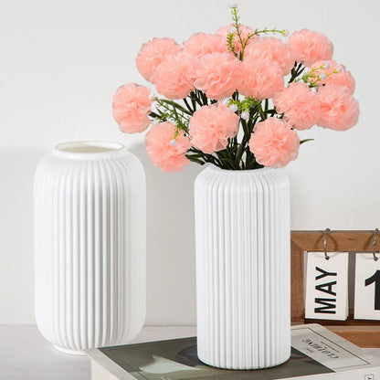 Nordic Plastic Small Vase for Tabletop Home Flower Living Room Decor Decoration Table Ornaments Circle Flower Arrangement Vas