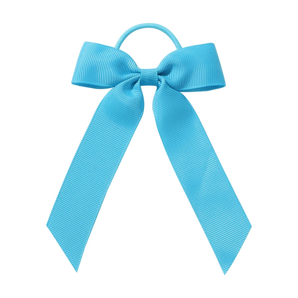1PC Solid Color Ribbon Pigtail Hair Bows Elastic Hair Bands Holders Ties Hair Accessories for Baby Girls Infants Toddler - 43