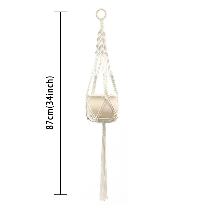 Hanging Plant Handmade Macrame Plant Hanger Flower Pot Planter Hanger Wall Decor Courtyard Garden Hanging Planter Hanging Bas