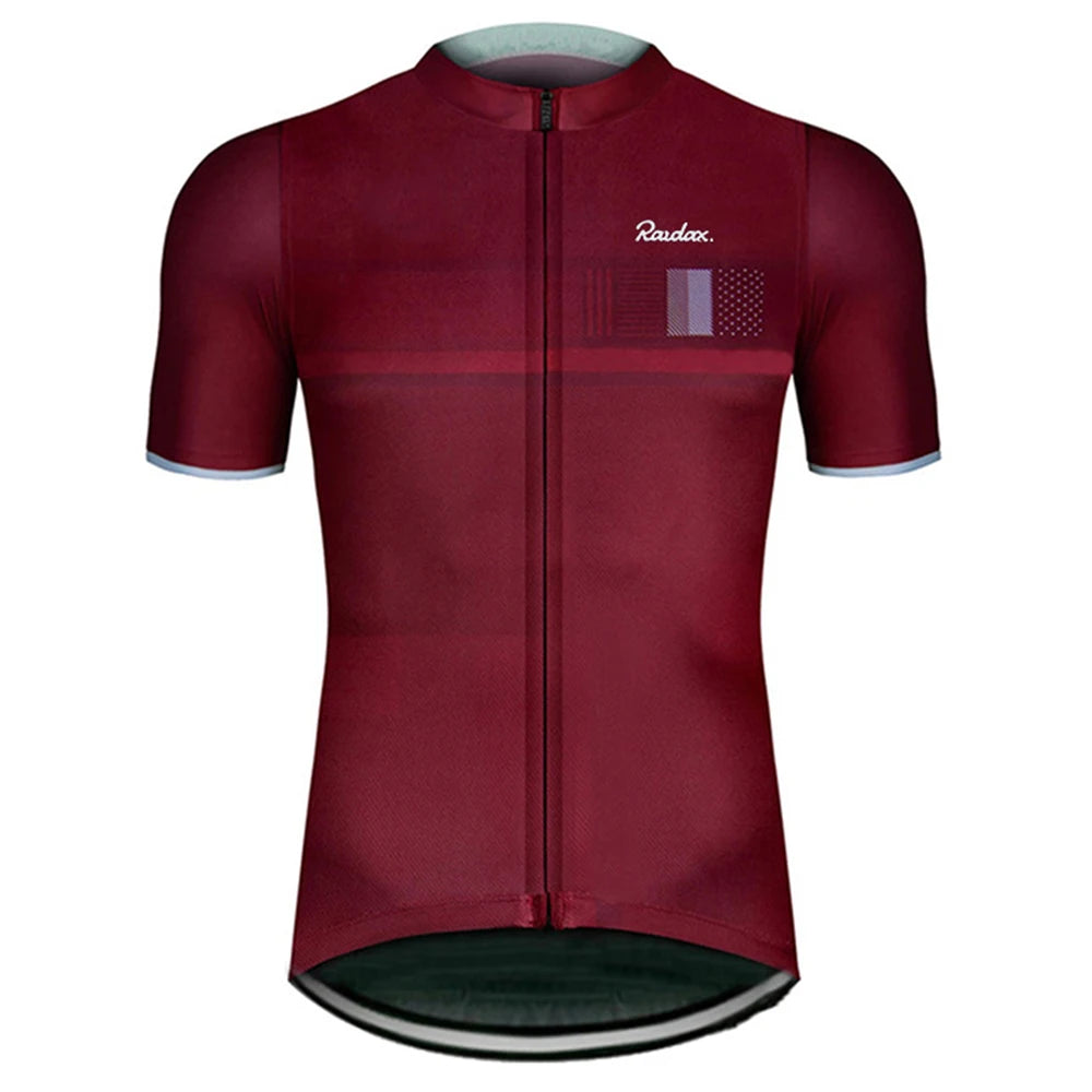 Men Cycling Jersey Raudax Classic Black Cycling Racing Tops Short Sleeve Cyclist Clothes Shirt Maillot Summer Bicycle Bike We