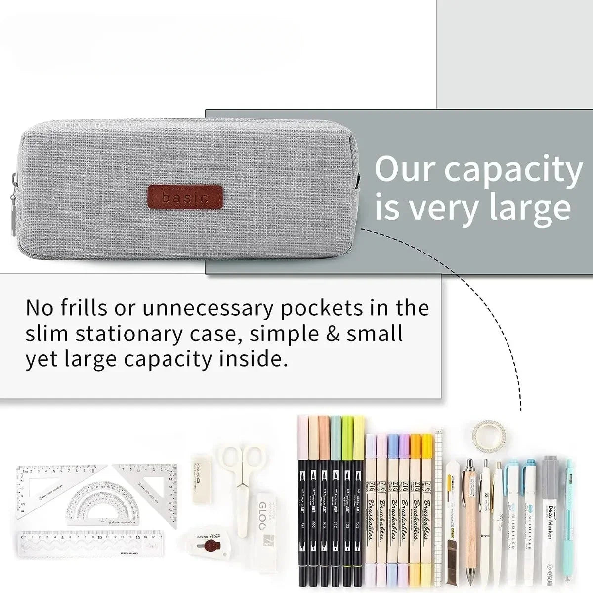 Pencil Case Bag for Girls and Boys Kawaii Washable Pen Box Multicolor Optional Cute Pen Pouch Back To School Stationery Suppl