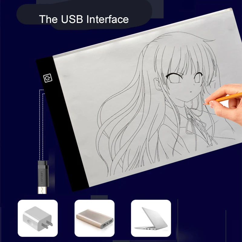 Led Drawing Copy Pad 3 Level Dimmable Board Table Animation Painting Educational Toys Gift Adjustable Light Notepad For Child