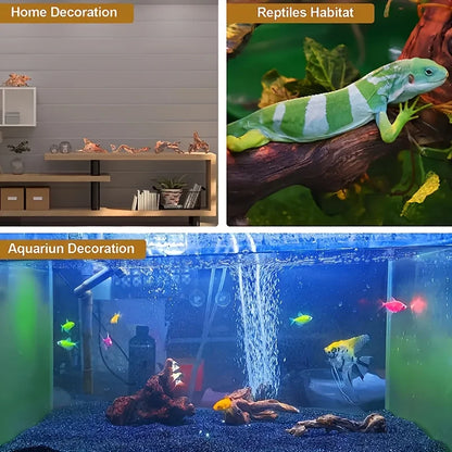 Aquarium Landscape Decoration Natural Dead Wood Sinkable Driftwood for Fish Tank Reptile Climbing Branches Rhododendron Wood 