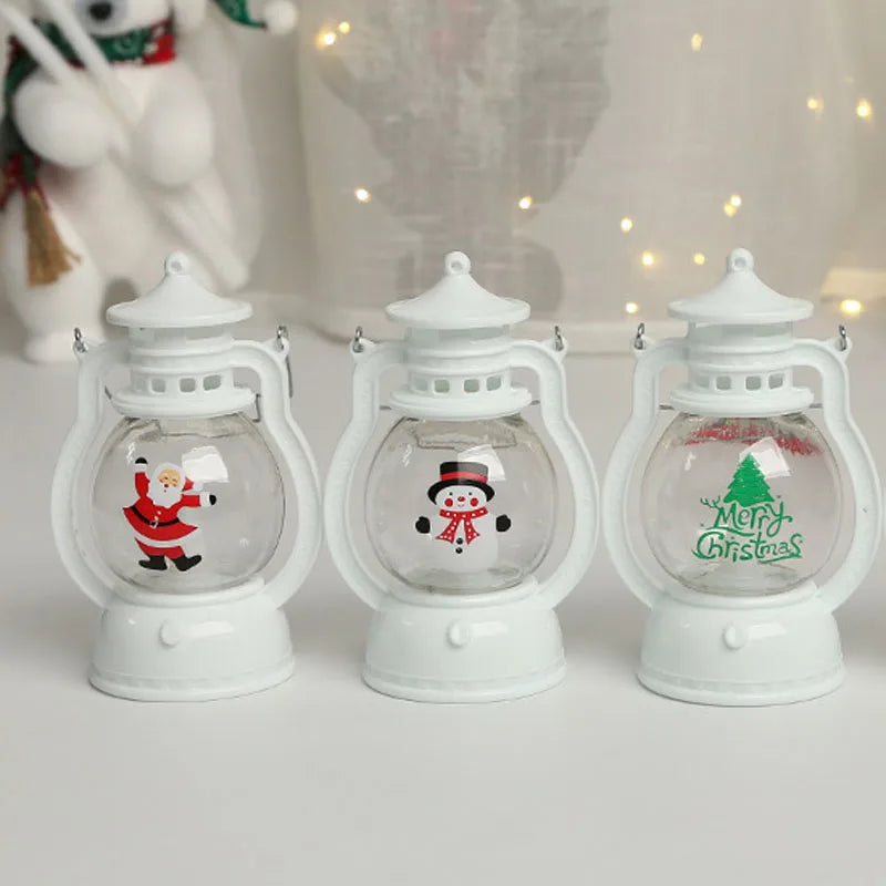 Portable LED Christmas Santa Claus Snowman Lanterns Indoor Decor Lights Battery Powered for Home Xmas New Year Navidad Orname