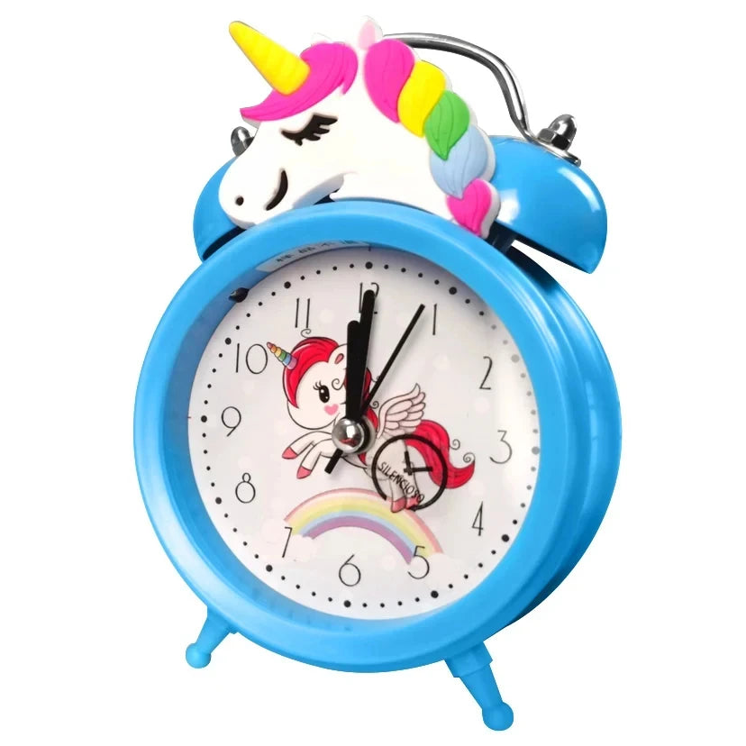 Pink Unicorn Kids Alarm Clock Double Bell Clock with Backlight Cute Desk Clock Home Decoration Будильник Kid Gifts Reveil Enf