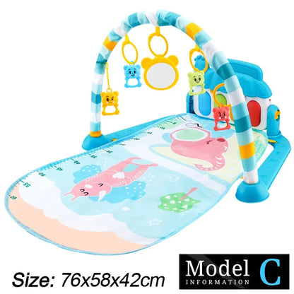 Baby Fitness Stand Music Play Gym Activity Toys Newborn Piano Crawling Blanket Pedal Game Pad Early Education 0-36 Months Gif