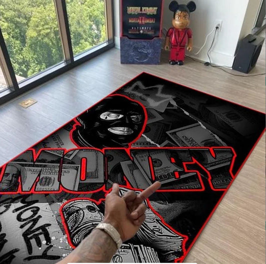 Dollar Design Vintage Rug Gothıc Bohemian Area Living Room Sofa Bedroom Rustic Decor Black Rugs Retro Carpet Home Decoration