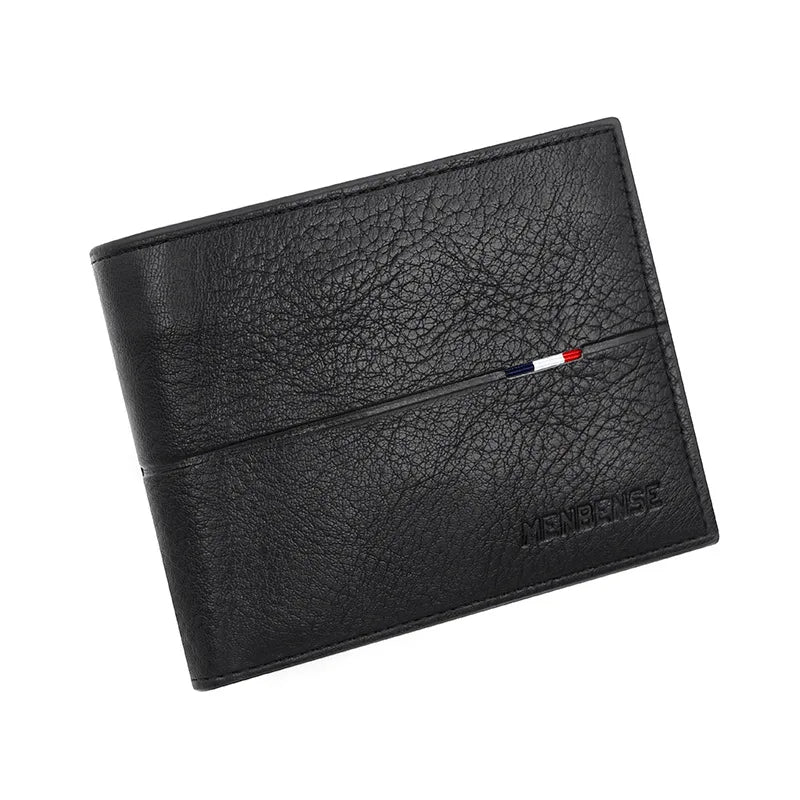 Men's Wallet Large Capacity Multi-Function Short Wallet Multi-slot Zipper Coin ID Credit Card Holder Men's Wallet Purse - Bla