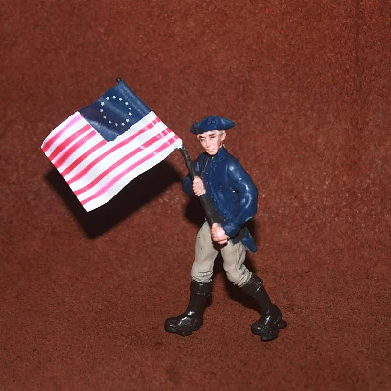 Medieval Figure Musketeer Miniatures Ornaments Simulation Army Flagman Piper Soldier Action Figure Figurine Model Children To
