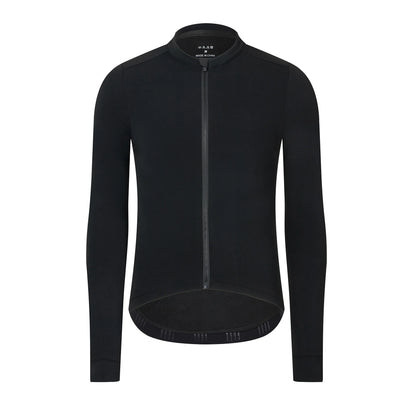 Rsantce 2024 Winter Thermal Fleece Cycling Jersey Top MTB Bike Outdoor Men's Bicycle Clothing Long Sleeve Shirt Uniform - Bla