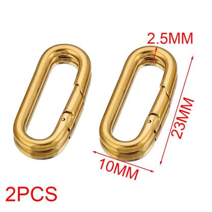 2pcs Stainless Steel Clasps Geometry Heart Round Ring Lobster Clasp Hooks Connectors Necklace for DIY Jewelry Making Supplies