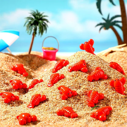 10/20 Pcs Mini Resin Lobster Figurines, Cute Tiny Red Crawfish Miniatures, Micro Landscape DIY Craft Home Decoration Supplies