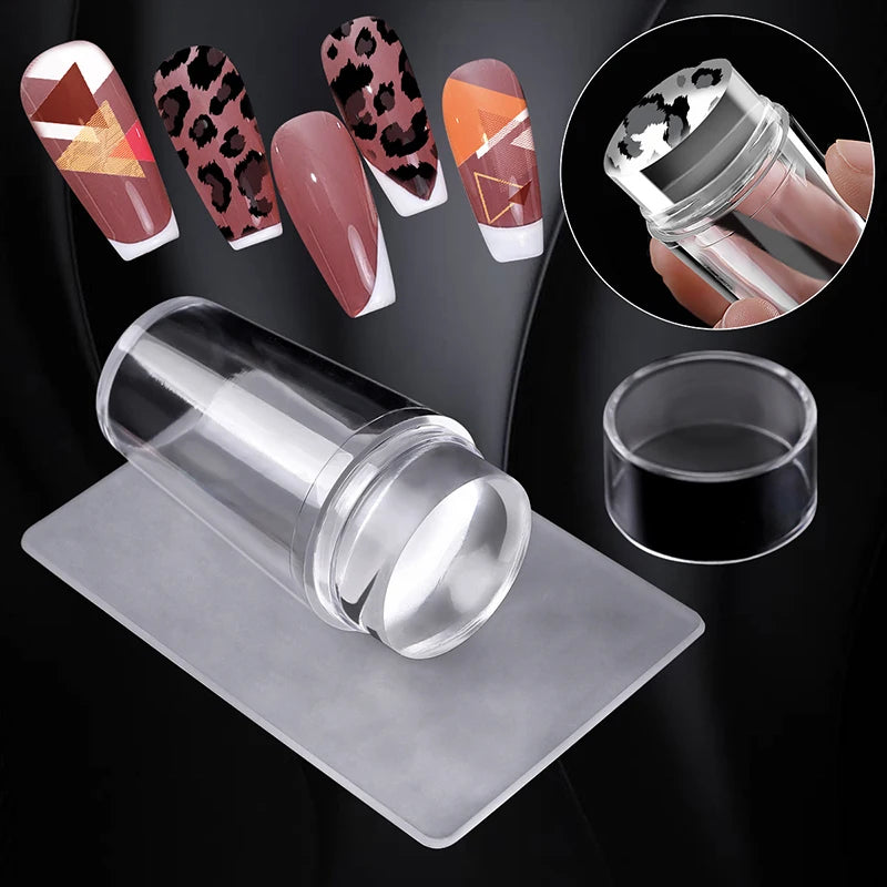 Nails Art Stamping Plates Kit French Manicure Design Plate Stamp Polish Stencil Template Seal Stamper Scraper Accessories Too