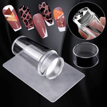 Nails Art Stamping Plates Kit French Manicure Design Plate Stamp Polish Stencil Template Seal Stamper Scraper Accessories Too