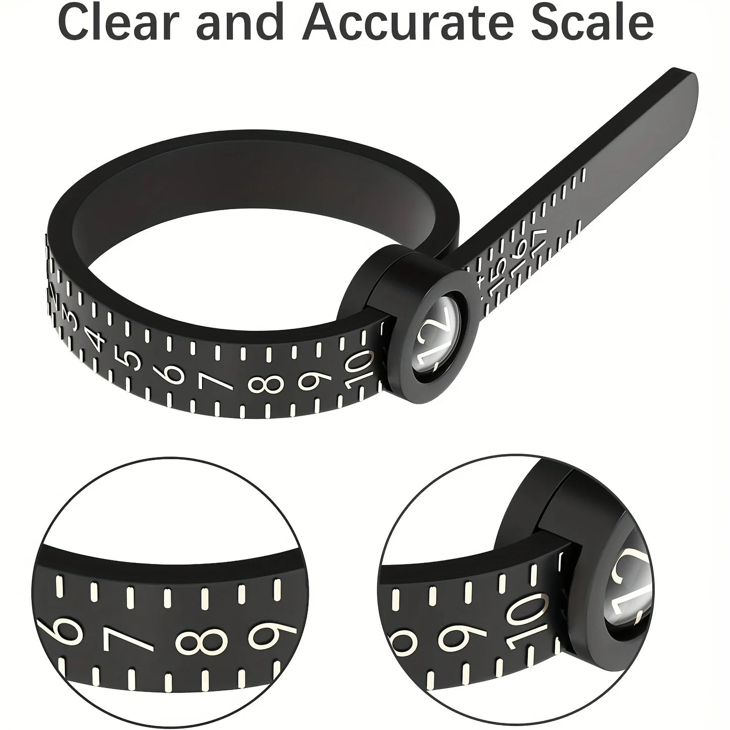 Ring Sizer with Magnifier - US/UK/EU/HK Jewelry Measuring Ruler for Finger Size Ring Size Measuring Tool