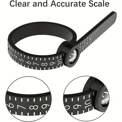 Ring Sizer with Magnifier - US/UK/EU/HK Jewelry Measuring Ruler for Finger Size Ring Size Measuring Tool