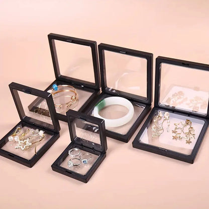 10pcs, Transparent Floating Display Box, Plastic Film Jewelry Packaging Box, Jewelry, Necklace, Ring, and Collectible Storage