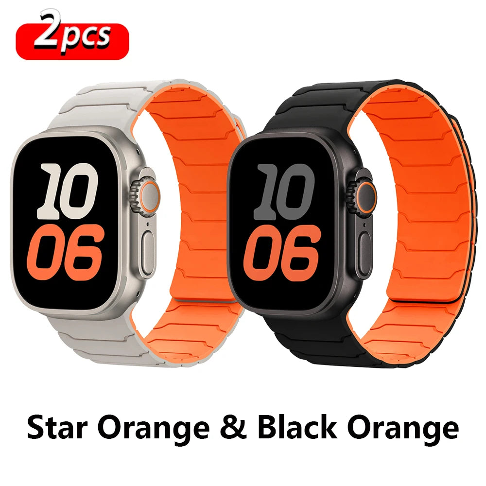 magnetic Strap For Apple Watch Band ultra 2 3 49mm 44mm 40mm 41mm 46mm 42mm 45mm 38 Silicone Bracelet IWatch Series 11 9 8 SE