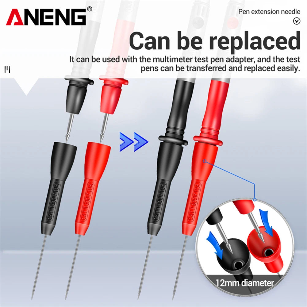2/4/6pcs Insulation Piercing Needle Pin Non Destructive Multimeter Test Probe 10A 600V for 2/4mm Test Lead Multimeter Test Pr