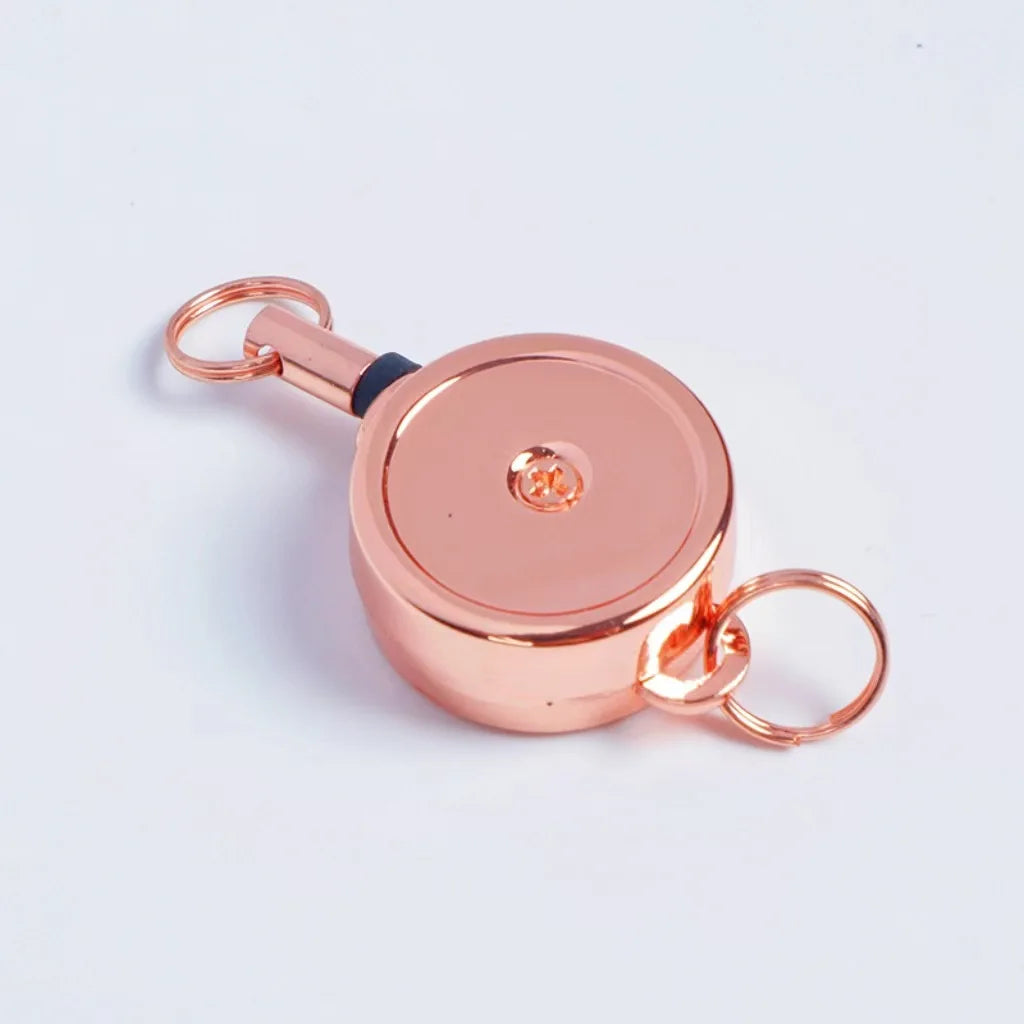 Retractable Key Chain Key Chain Pull Back Recoil Movement Key Ring Anti-lost ID Card Holder Anti-theft Chain Organizer - 1pc-