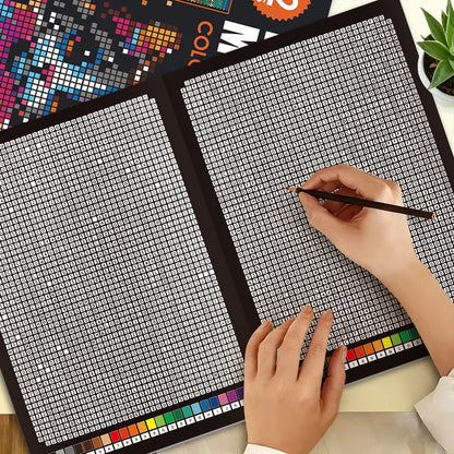 32 Pages Mystery Mosaic Color By Number Coloring Book for Adults Pixel Art Stress Relief