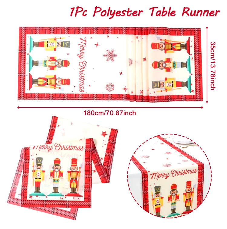 Christmas Table Runner Merry Christmas Decoration for Home Xmas Party Decor 2025 Navidad Notal Noel Ornament Happy New Year 2