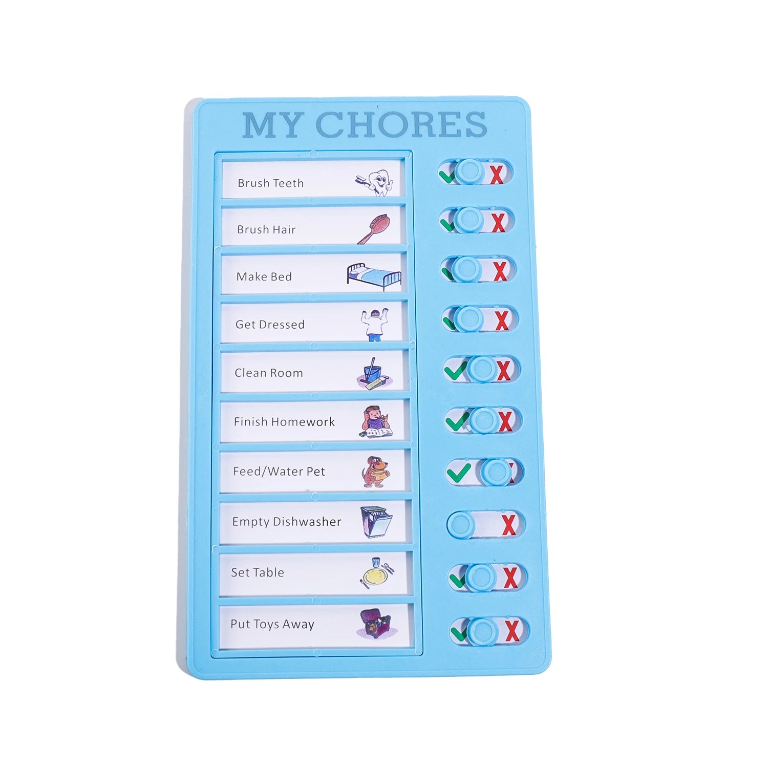 Self Discipline Checklist Board, Replaceable Plastic Chore Chart for Kids Adults, Summer Task Planner & Daily Habit Tracker -