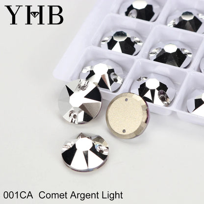 YHB Top Quality XIRIUS Glass Crystal AB Moonlight Sewing Stones Flatback Sew on Rhinestones For Garment Clothes Bags
