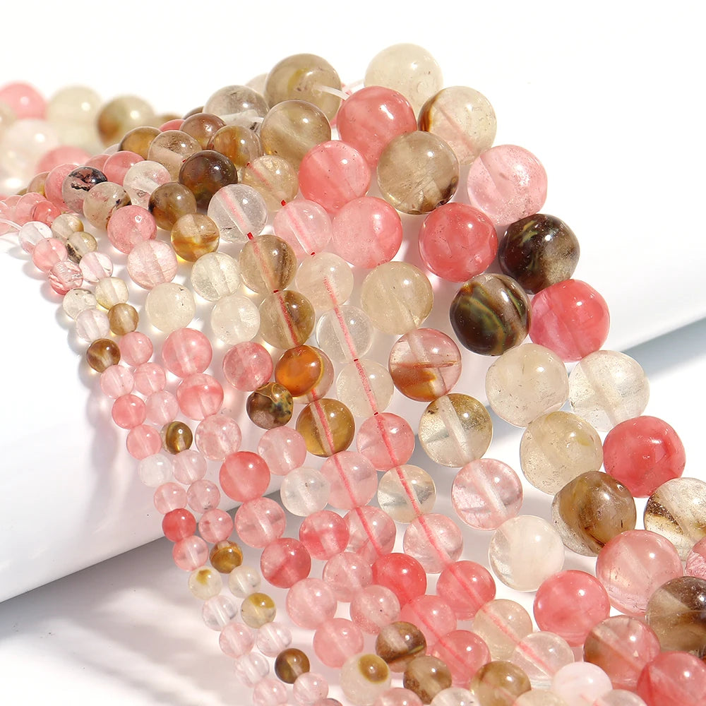 Natural Stone 4 6 8 10 12mm Round Tiger Eye Amethyst Agate Jades Stone Spacer Bead For Jewelry Making Diy Bracelet Needlework