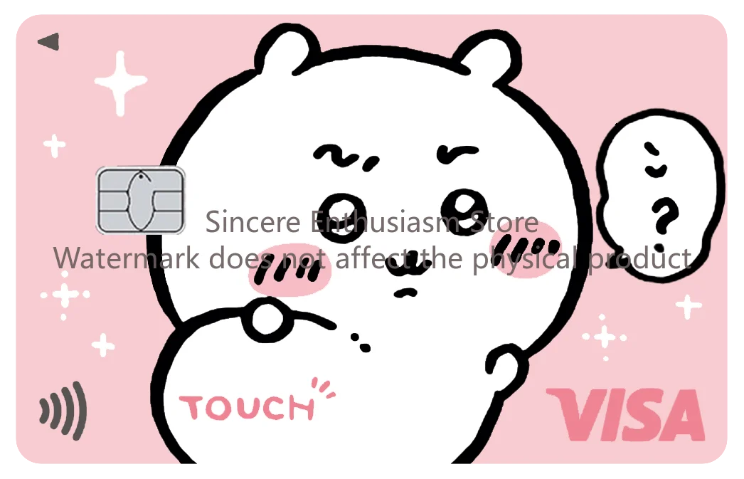 Cartoon Kawaii Chiikawas Credit Card Skin Stickers Cute Matte Sticker for VISA JCB Mastercard and Other IC Card Decorative