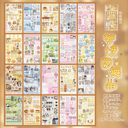 20 Sheets Sweet Dream Duet Japanese Retro Sticker Book, Vintage Kawaii Aesthetic Stickers for Scrapbooking, Journal, DIY - me