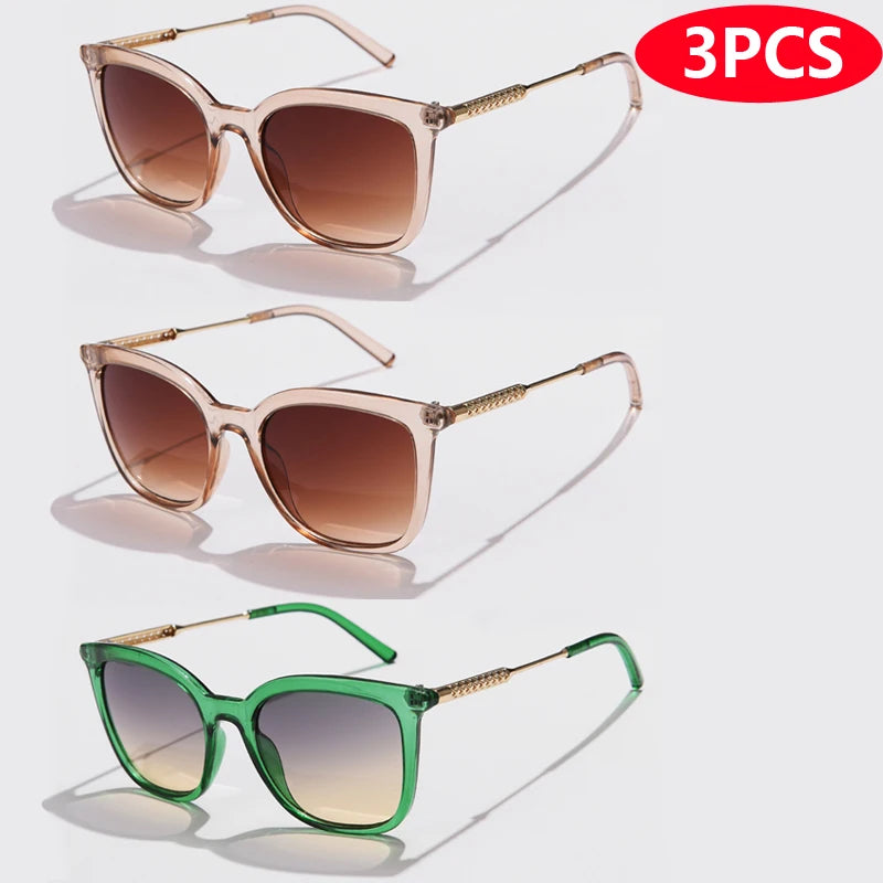 Classic Square Sunglasses Women Men Vintage Brand Sun Glasses Alloy Frame Retro Trend Fashion Style Shades Oculos de sol - 3p