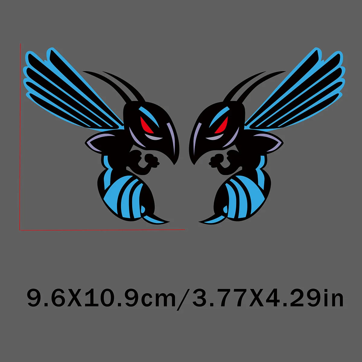 2PCS/SET Angry Wasp Pattern Stickers, Multi Color Waterproof Decals, For Car Truck Bike Body Decor - blue