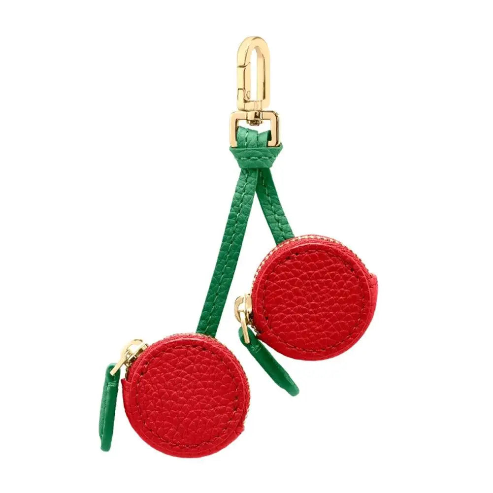 Fruit Coin Purse Cherry Blueberry Design Fruit Charm Coin Purse Cute PU Leather Pendant Keychain Earphone Bag Mini Storage Ba