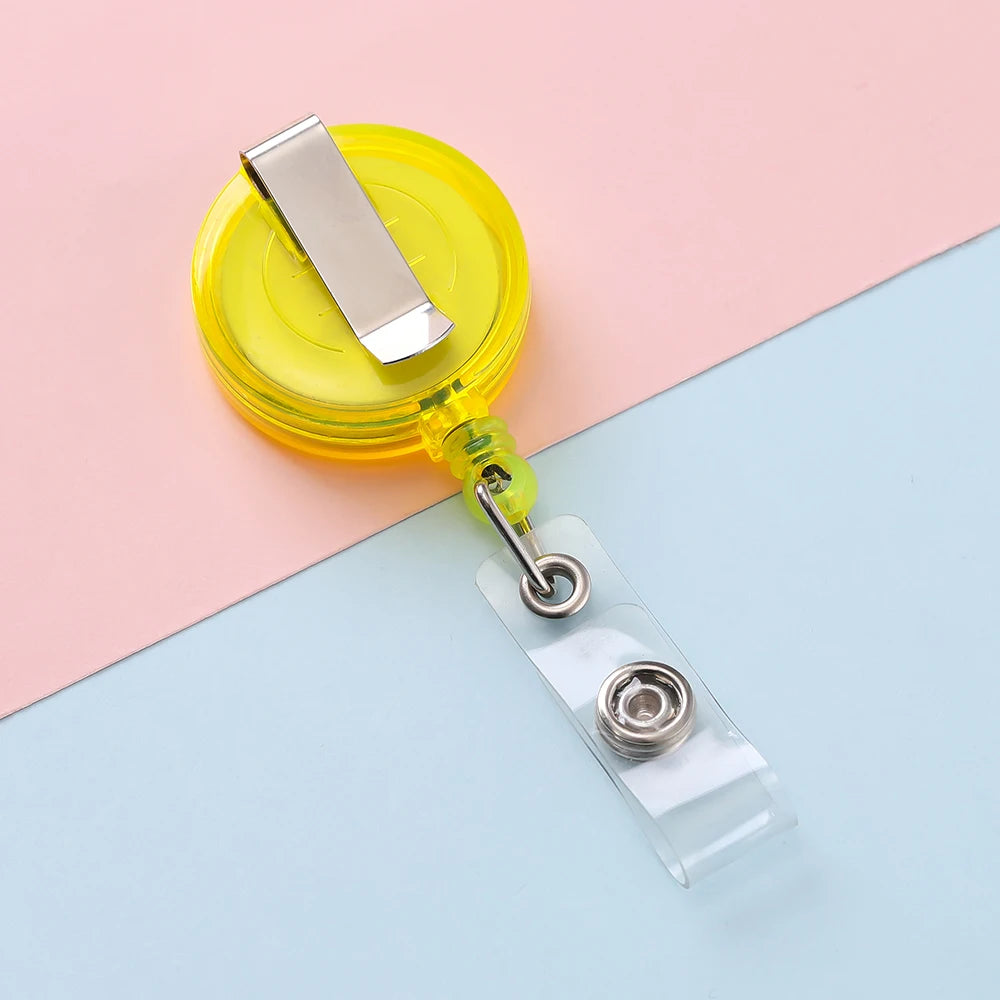 Retractable Steel Cord Pull Reel Keychains Spring Buckle Clasp Wire Rope Key Ring Recoil ID Card Holder Key Chain Multiple To