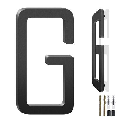 3-10 Inch Floating Aluminum House Address Numbers Letters, Modern Metal House Numbers for Outside, Black Metal Door Address L
